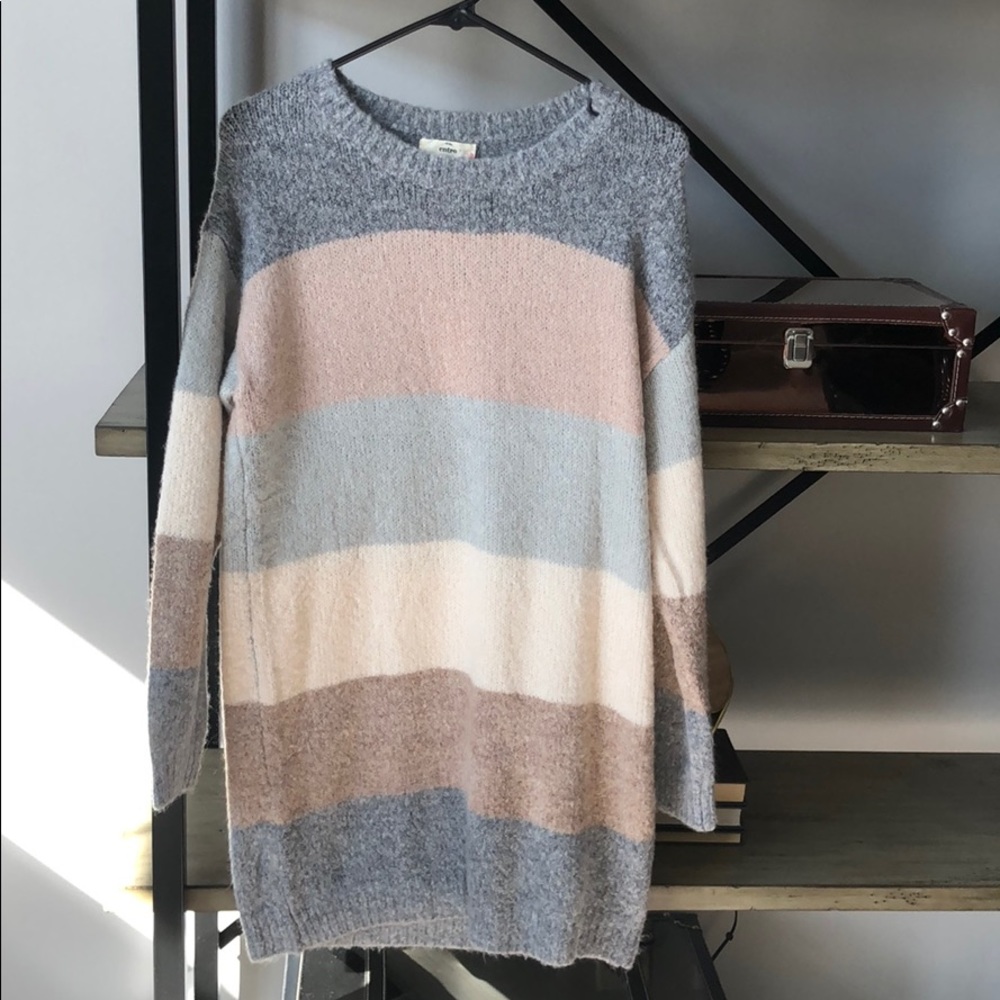 Color block tunic sweater/dress